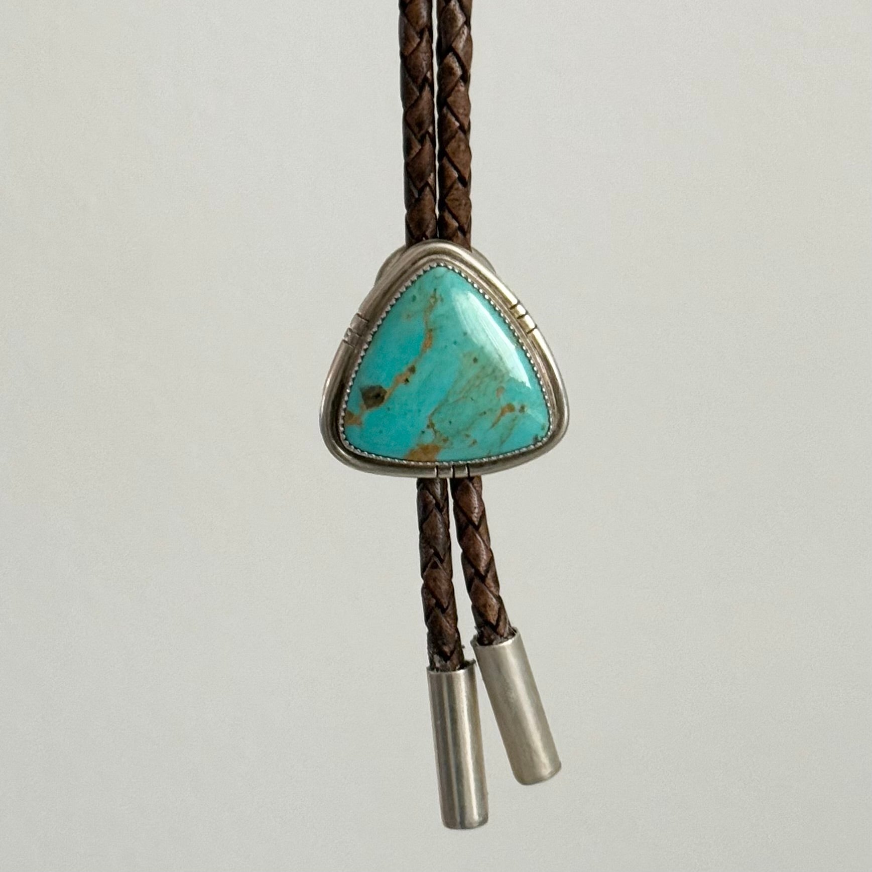 Kingman Turquoise Leather Bolo